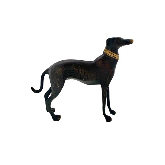 Dog Figurine Bronze Greyhound Whippet StatueClassic Pet lover Decor